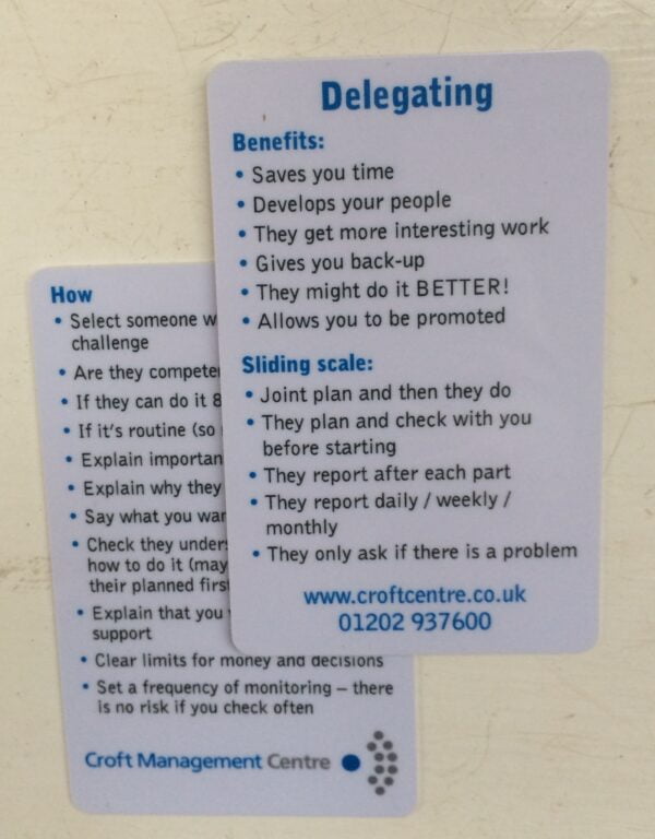 Delegation card