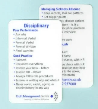 Disciplinary card