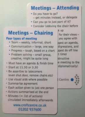 Meetings card